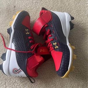 New Under Armour Red and Black Sneakers with Cushioned Midsole